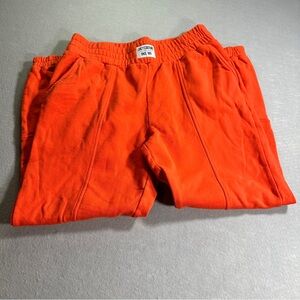 Juicy Couture Womens L Orange French Terry Jogger Pants Pull On Elastic Waist